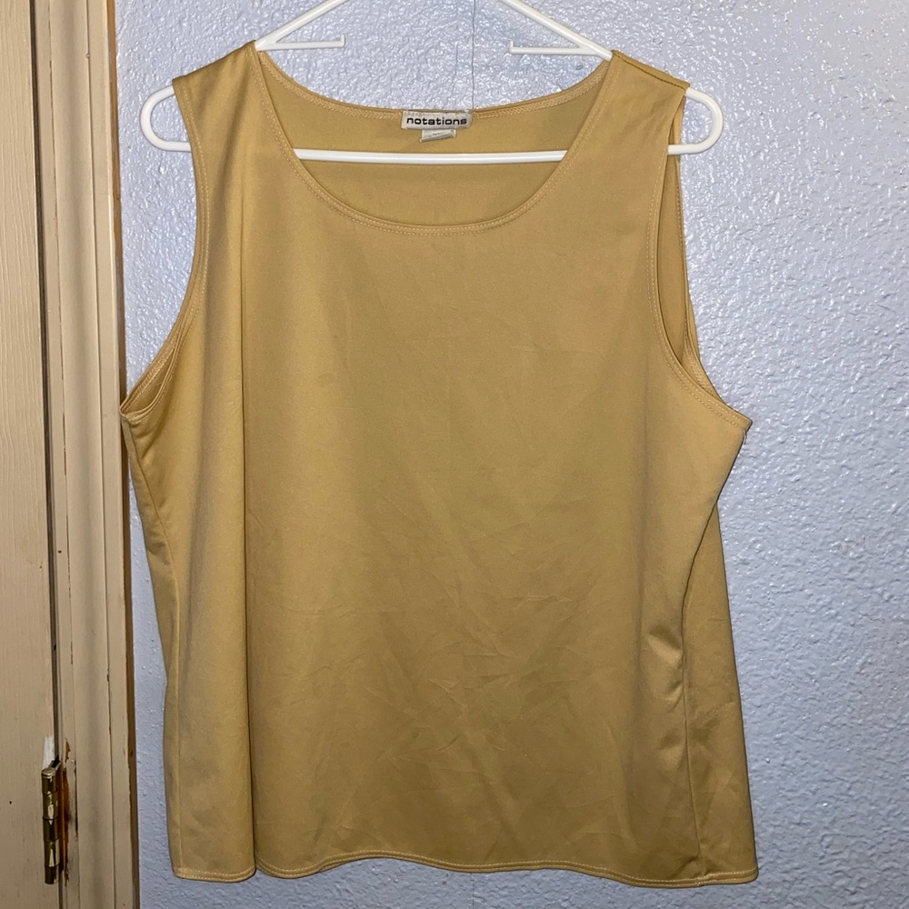 Beige notations tank top!!
